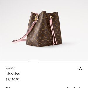 Louis Vuitton NeoNoe Brown and Pink Bag